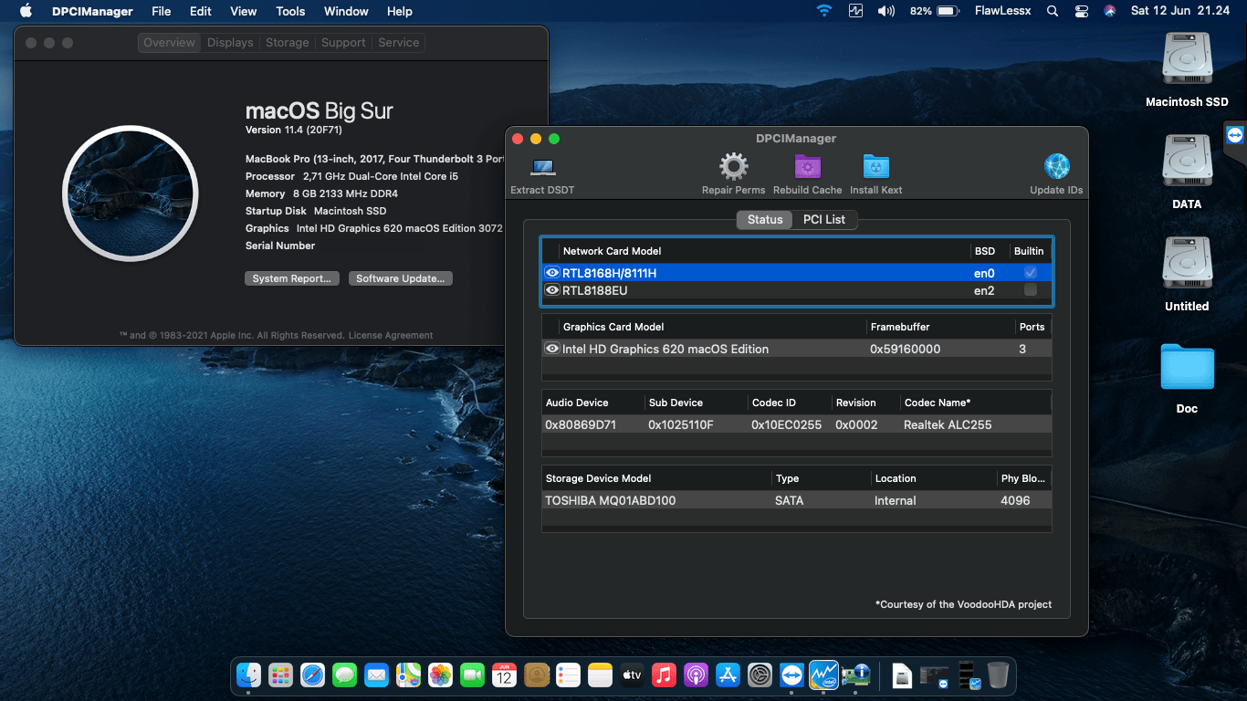 Success Hackintosh macOS Big Sur 11.4 Build 20F71 in Acer Aspire E5-475G-5574